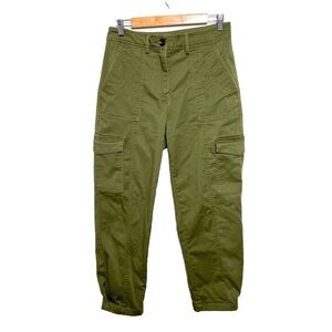 Jason Wu Olive Army Green Tailored Cargo Pants Capri Cutoffs Size Small Designer
